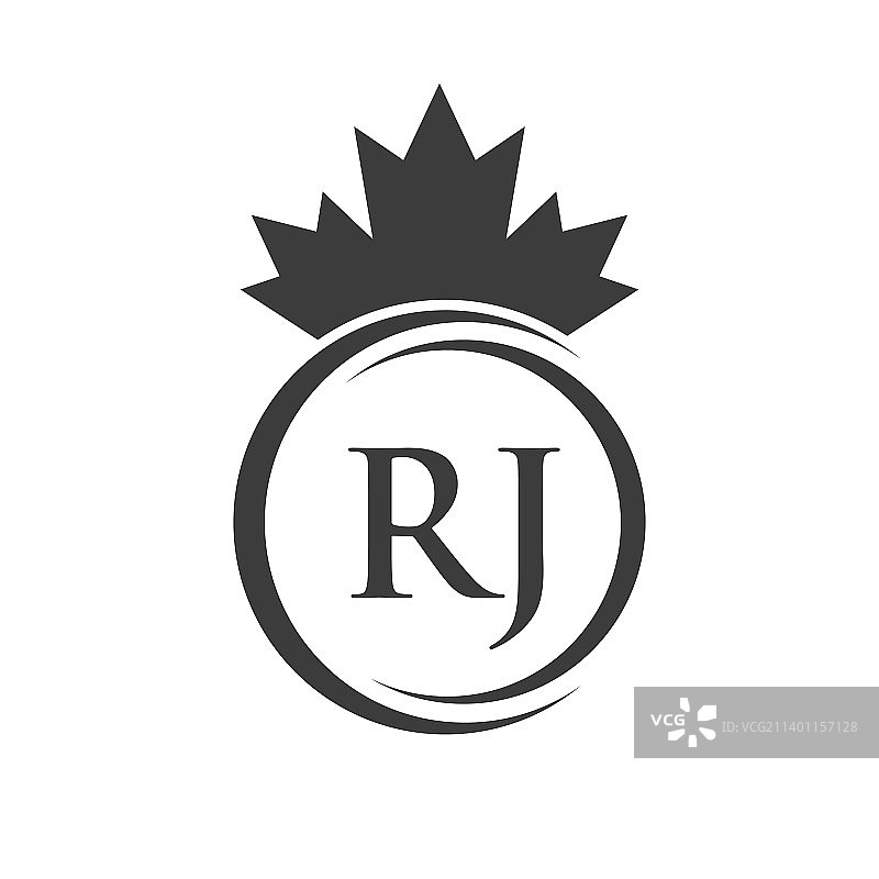 字母rj枫叶标志模板符号图片素材