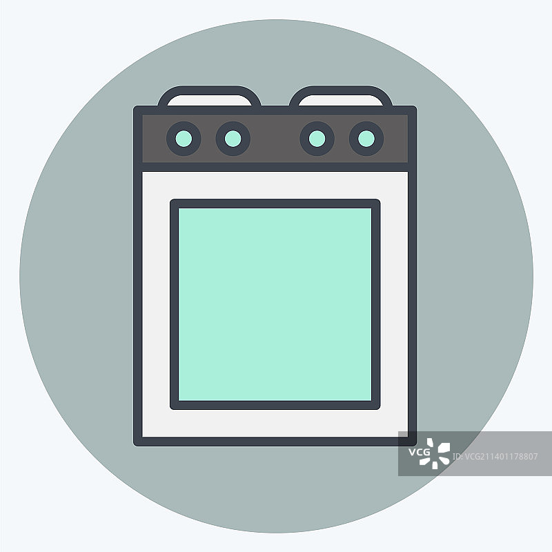图标炉灶适合厨房电器符号图片素材