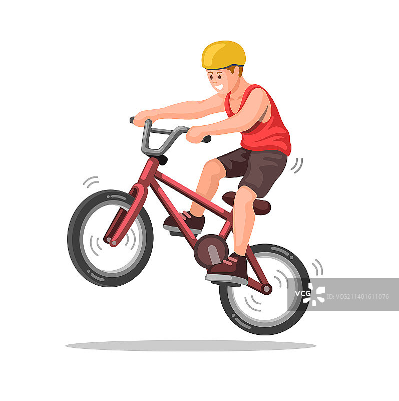 男孩骑自行车自由式极限运动图片素材