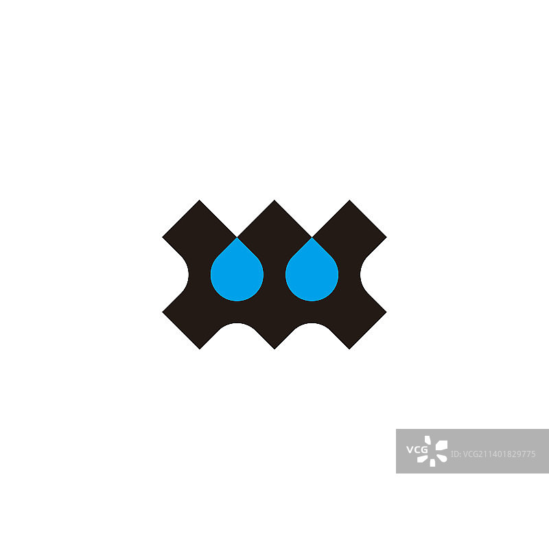 字母水滴几何符号简单标志。图片素材