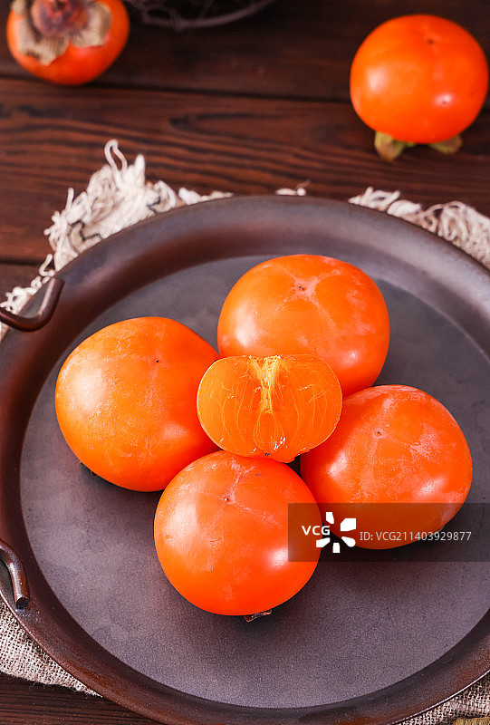 新鲜水果柿子图片素材