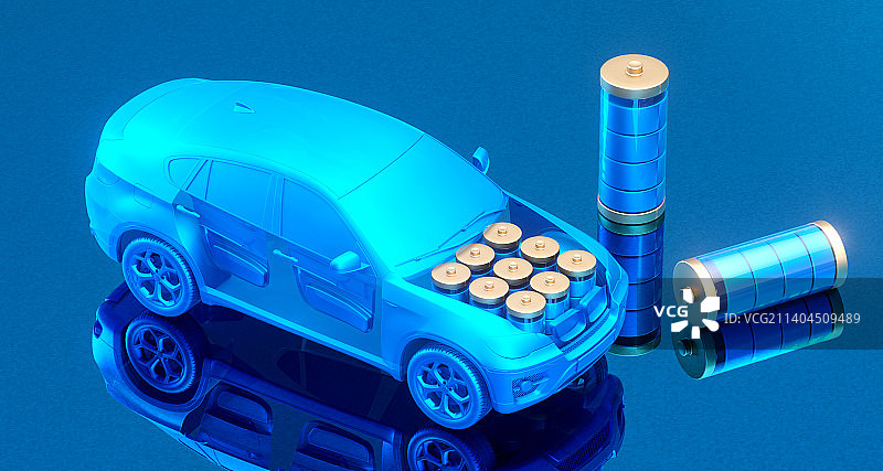 3D渲染新能源汽车概念图片素材
