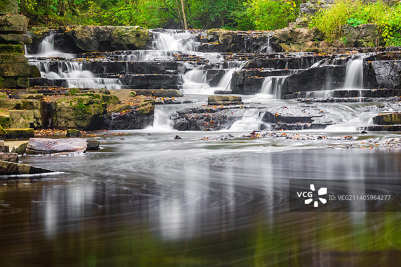 美国威斯康辛州玛丽贝尔森林瀑布的风景图片素材