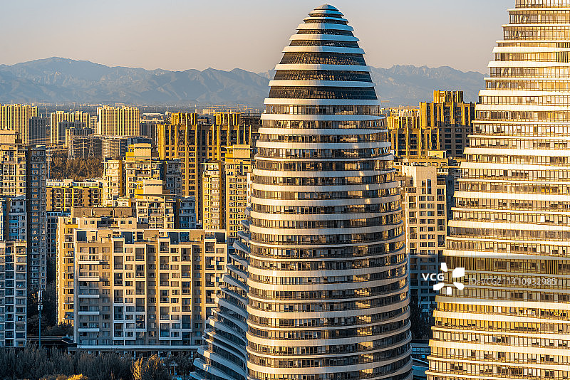 北京望京商务中心地标建筑图片素材