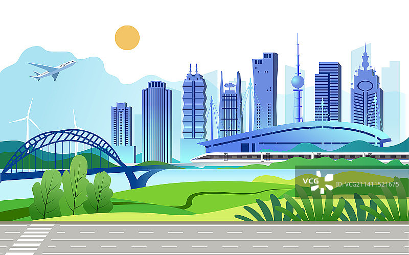 中国河南省洛阳市城市旅游交通商务插画图片素材