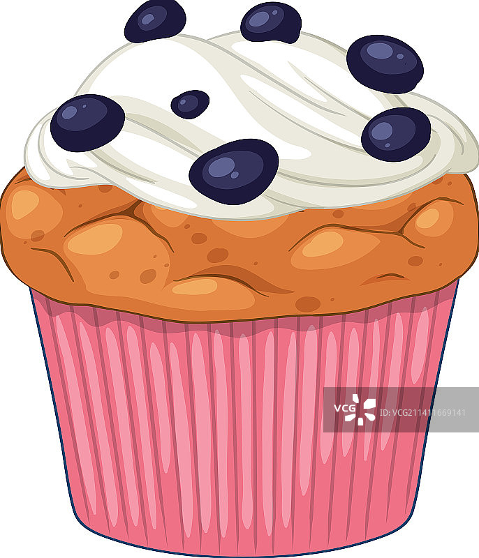 一个蓝莓松饼图片素材