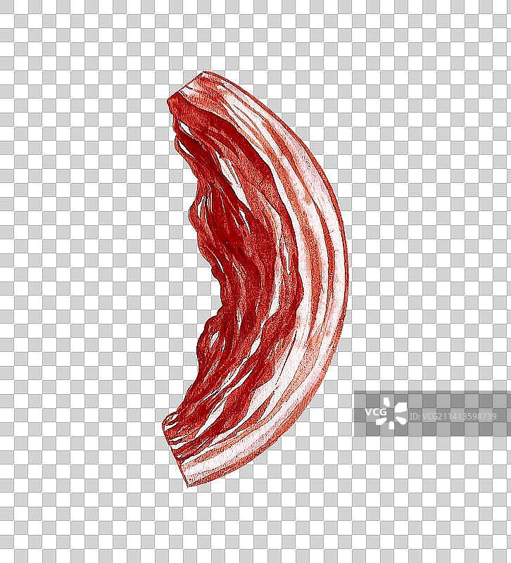 一块猪肉五花肉水彩手绘插画图片素材
