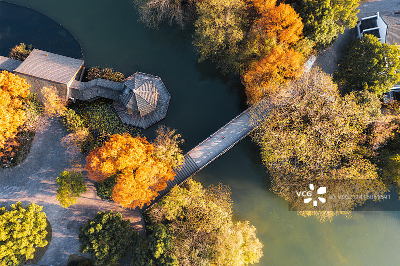 杭州西湖秋天风景航拍图片素材