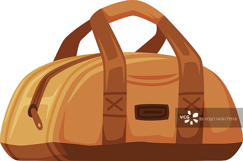 棕色旅行袋，带把手和拉链图片素材