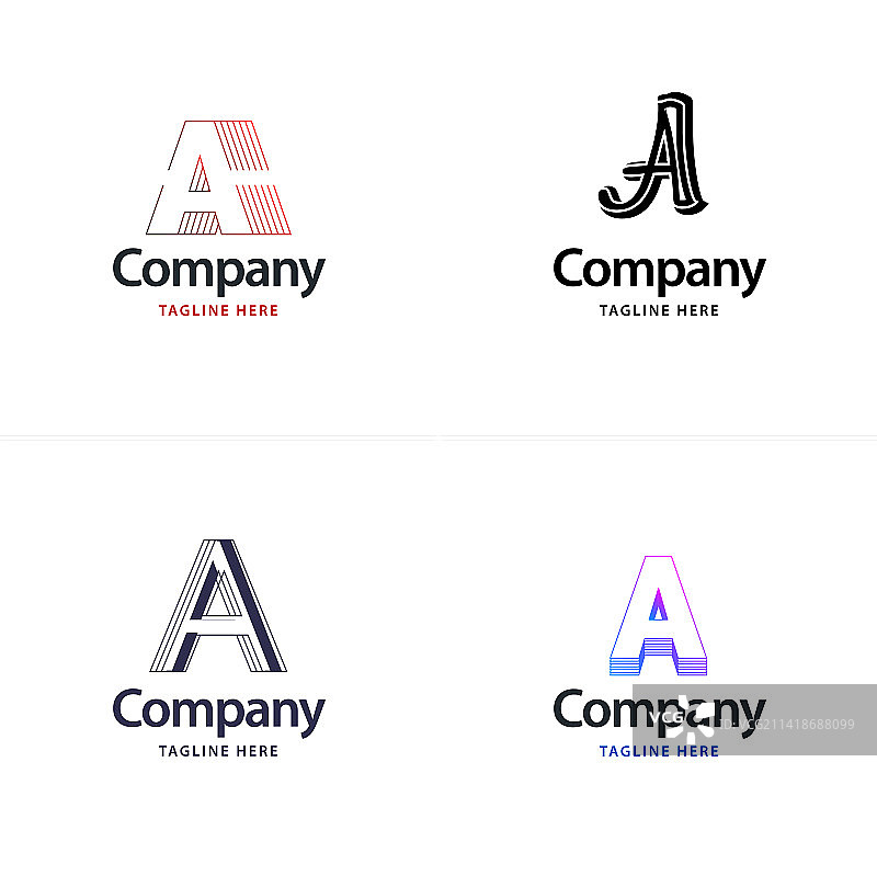 字母一个大标志包装设计创意现代图片素材
