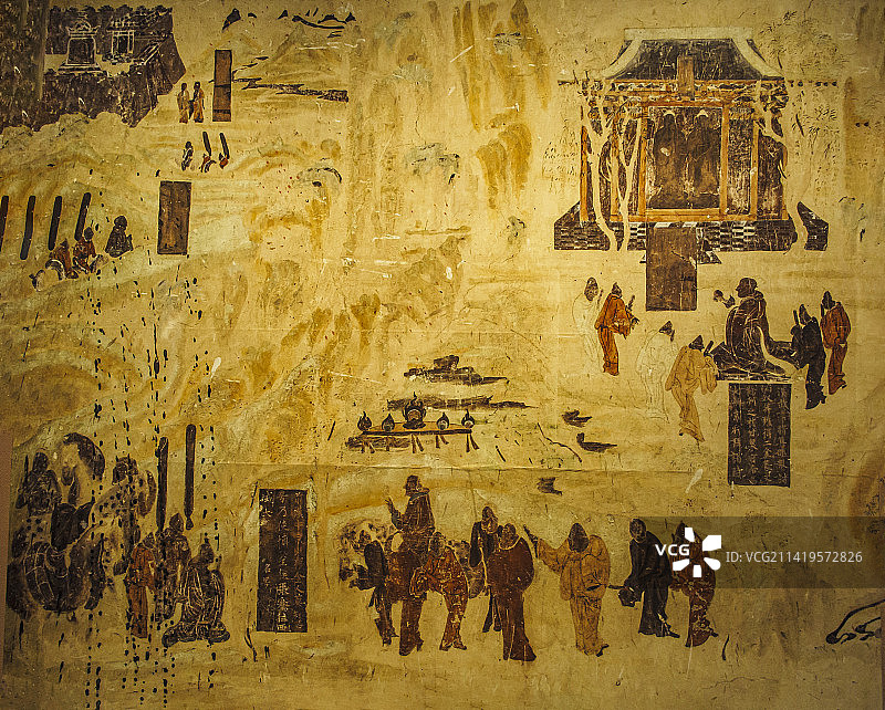 敦煌壁画艺术精品，佛教故事图图片素材