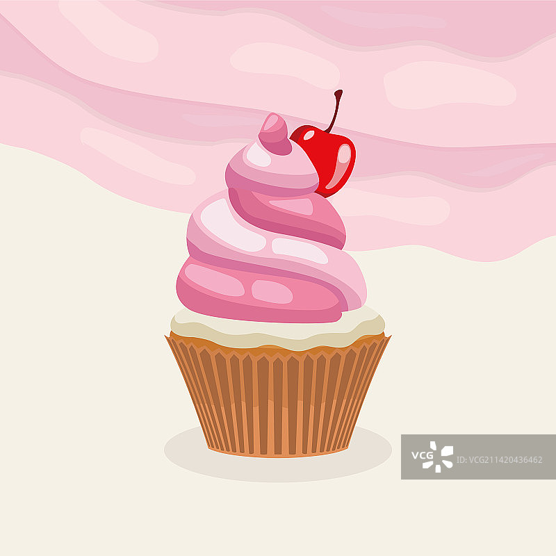 粉色蛋糕加浆果图片素材