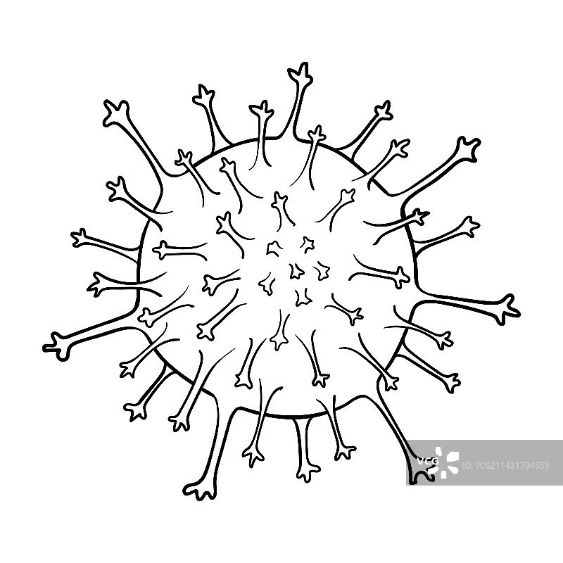 黑白冠状病毒COVID-19图片素材