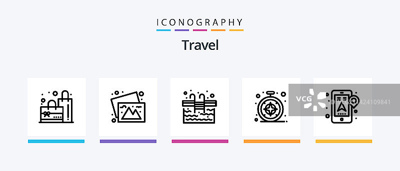 旅行线路5图标包包括平原图片素材