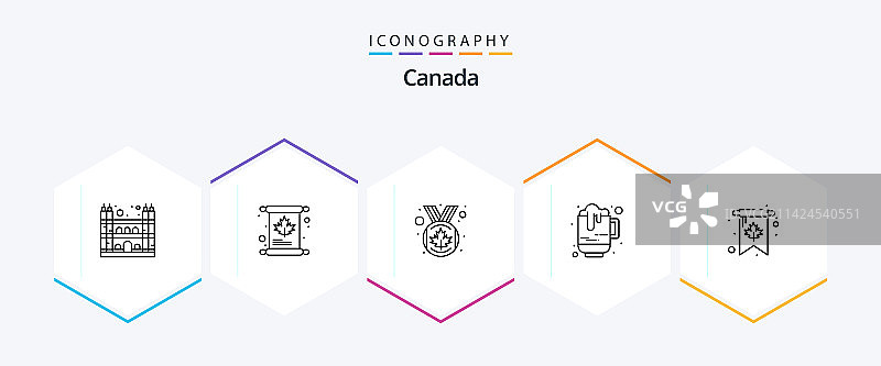加拿大25线图标包包括邀请杯图片素材