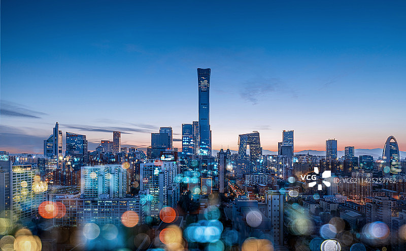北京国贸城市夜景图片素材