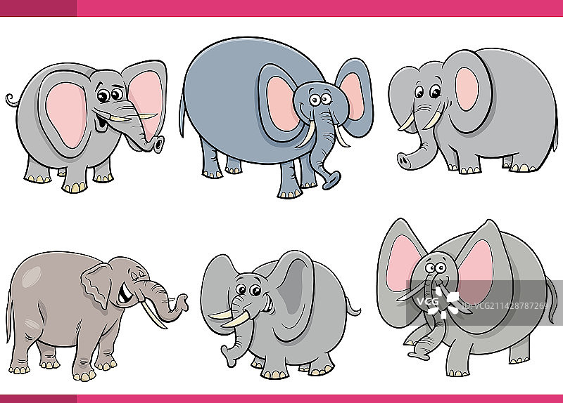 卡通快乐大象漫画动物人物图片素材