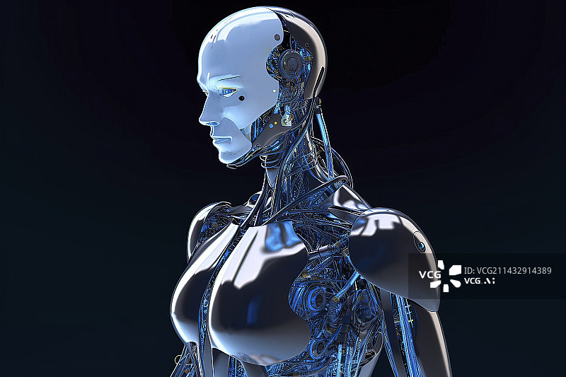 【AI数字艺术】人工智能机器人特写图片素材