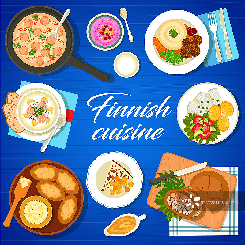 芬兰美食餐厅菜单封面模板图片素材