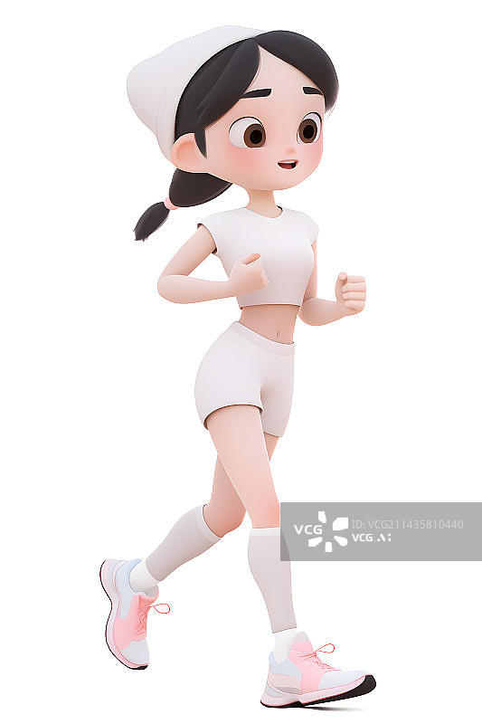 【AI数字艺术】跑步锻炼的女孩图片素材