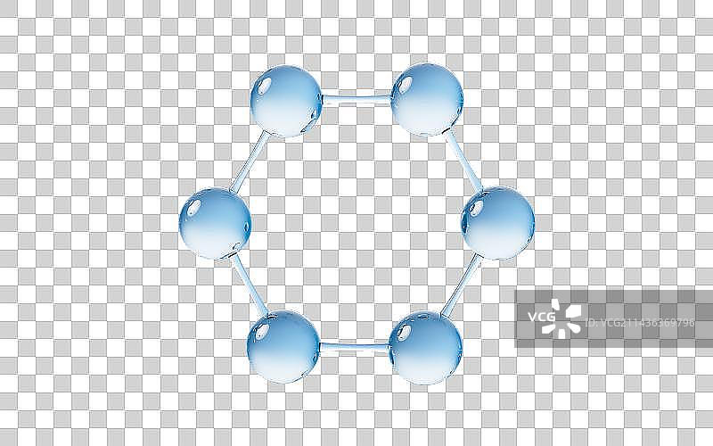 蓝色透明分子3D渲染图片素材
