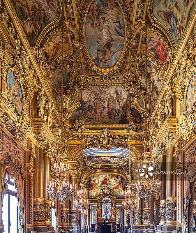 法国巴黎歌剧院室内油画天花板图片素材