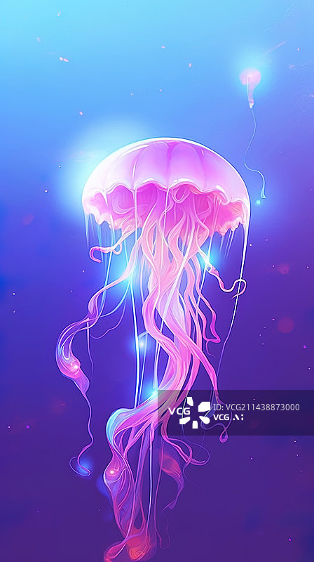 【AI数字艺术】梦幻海洋生物水母图图片素材