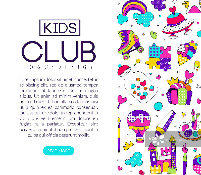 儿童俱乐部登陆页面设计网站横幅图片素材
