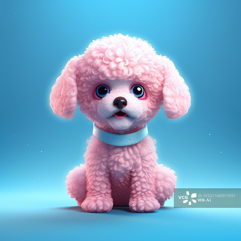 【AI数字艺术】可爱的贵宾犬毛绒玩具图片素材