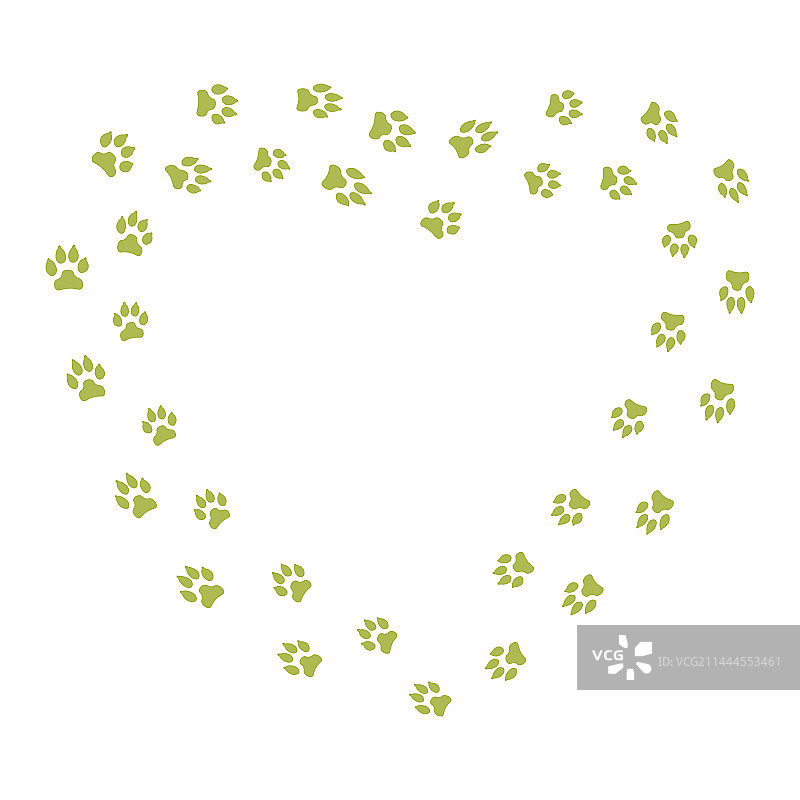 心框与狗的足迹孤立在白色图片素材