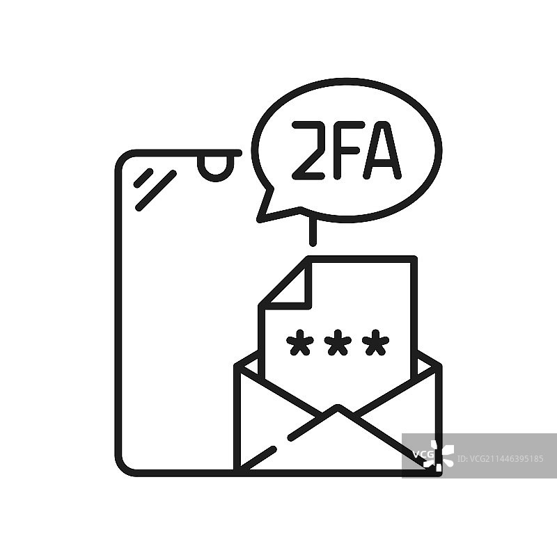 2fa双因素验证图标电子邮件密码图片素材