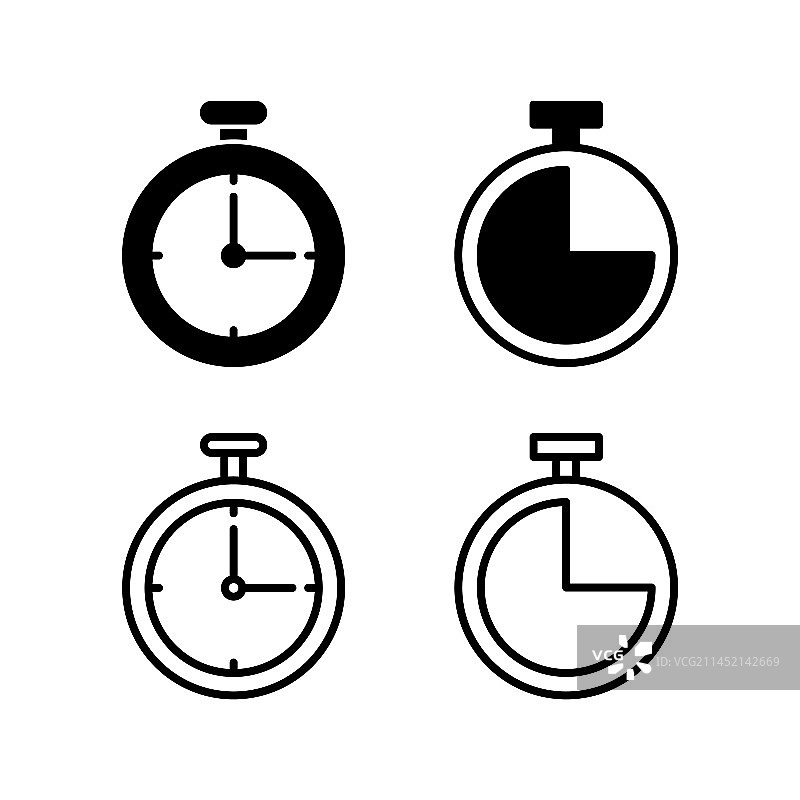时钟图标时间图标时钟图标在时尚的公寓图片素材