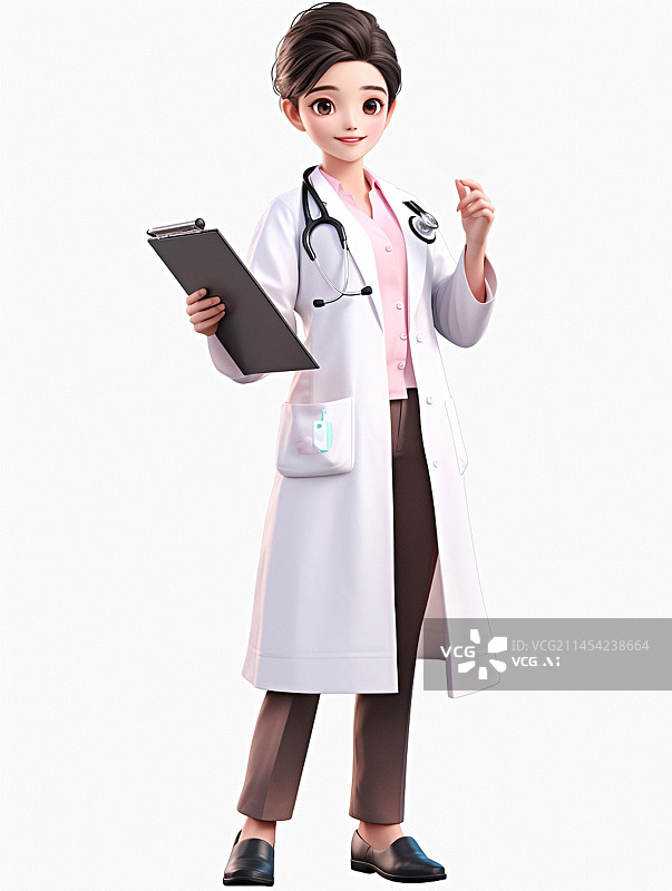 【AI数字艺术】3D渲染医生职业人物图片素材