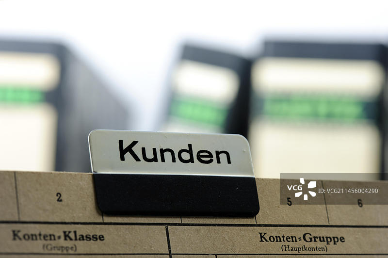 财务会计，索引标签从50年代，昆登，德国为客户或客户图片素材