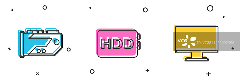 设置视频显卡硬盘驱动器HDD和图片素材