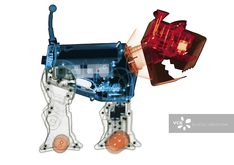 电子玩具狗，x光图片素材
