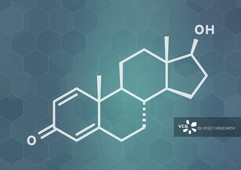 Boldenone合成代谢类固醇分子，图示图片素材