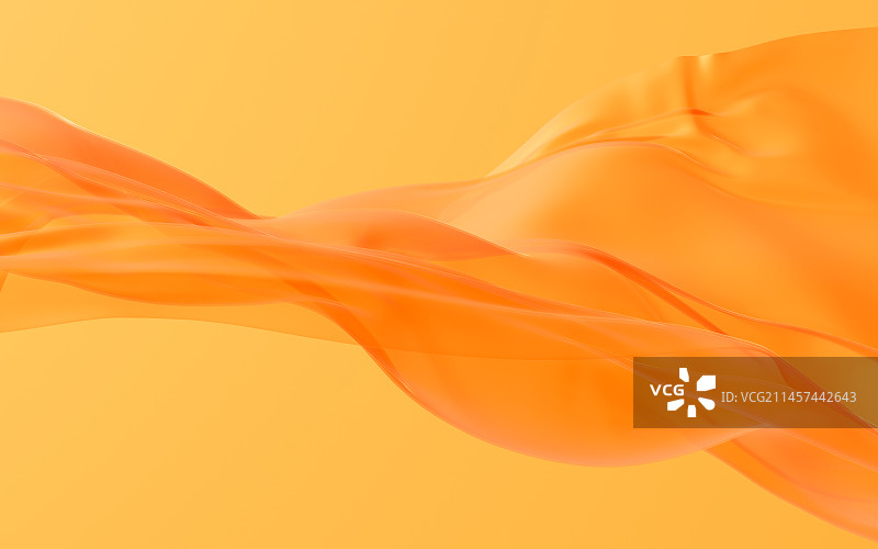 流动的橙色布料3D渲染图片素材