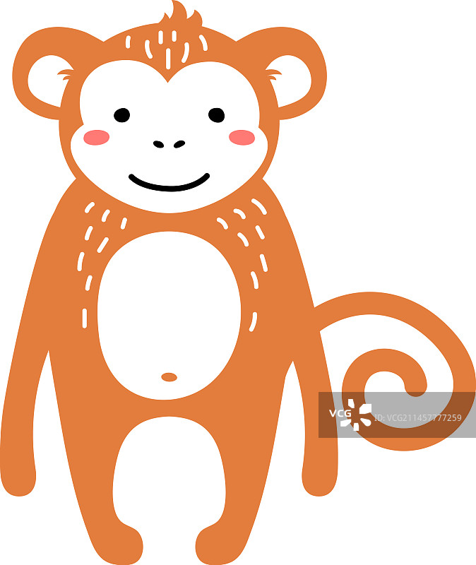 可爱的猴子快乐的动物画在斯堪的纳维亚图片素材