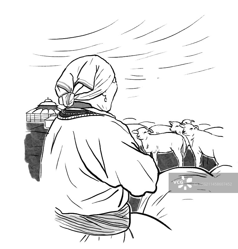 牧羊 放羊 草原 蒙古包 羊群图片素材