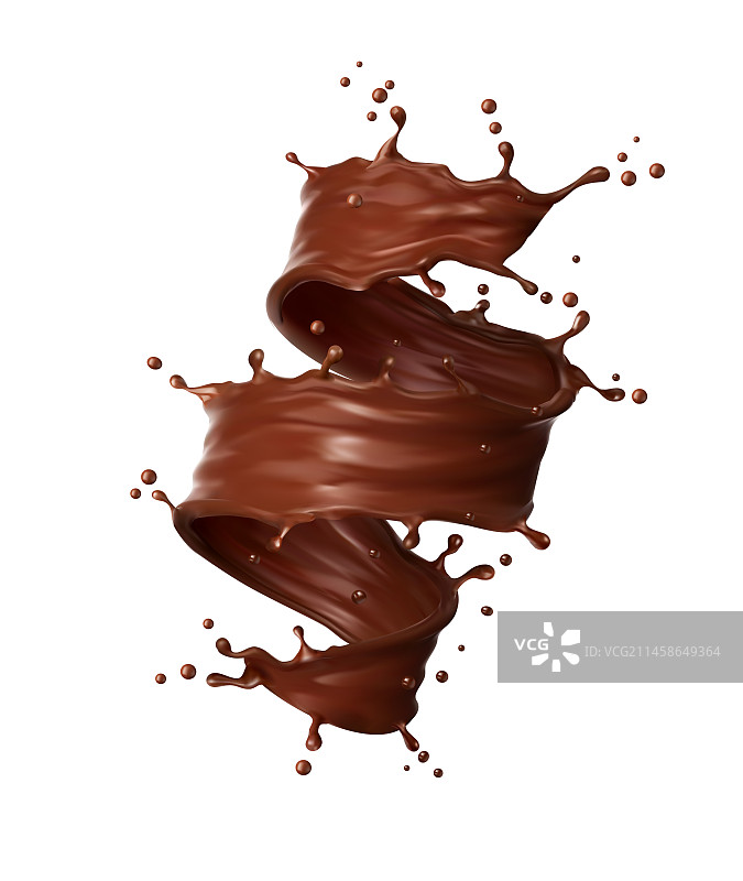 现实的巧克力饮料漩涡飞溅扭扭图片素材