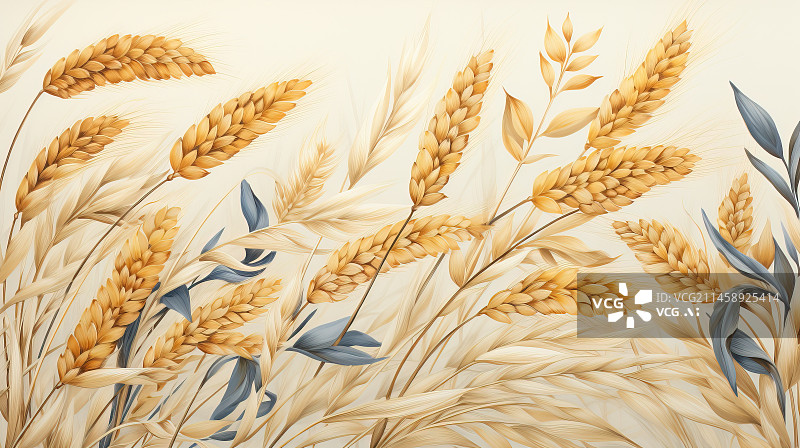 【AI数字艺术】金黄色的麦子壁纸图片素材