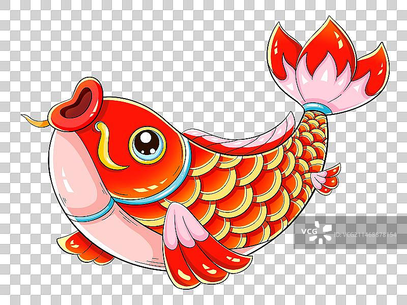 喜庆春节新年卡通锦鲤鱼元素图片素材