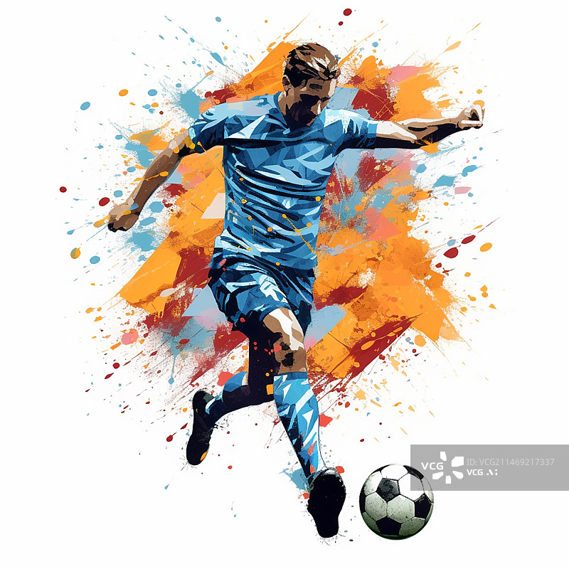 【AI数字艺术】足球运动员插画图片素材