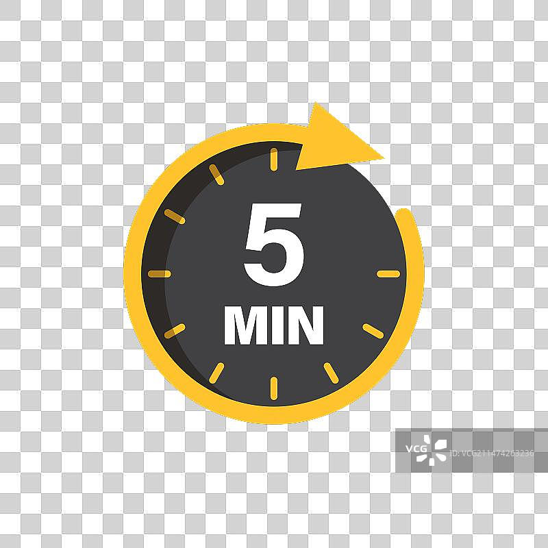 5分钟秒表图标在平面风格时钟图片素材