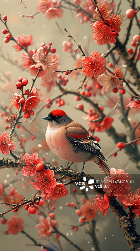【AI数字艺术】燕子在梅花上的场景图片素材