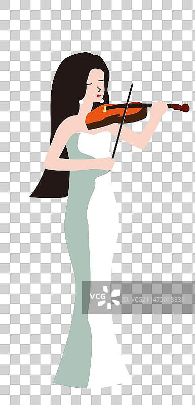 长发拉小提琴的女人图片素材