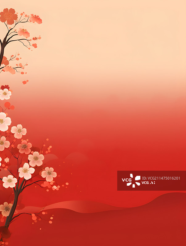 【AI数字艺术】中国风红色春节背景图片素材