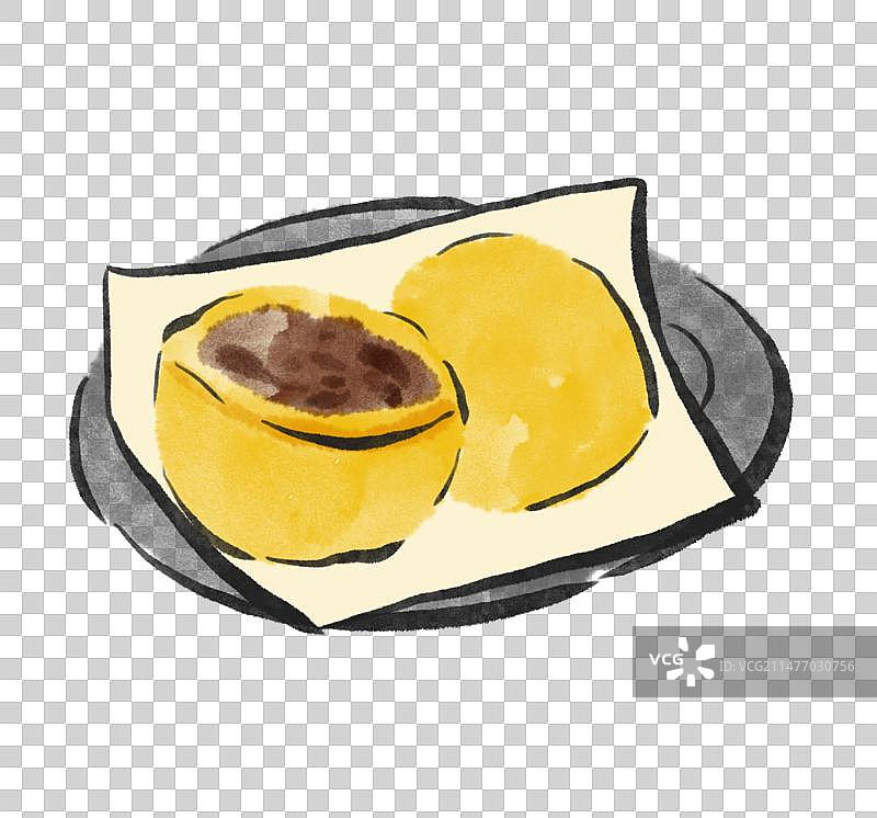 水墨风哈尔滨美食插画元素-粘豆包图片素材