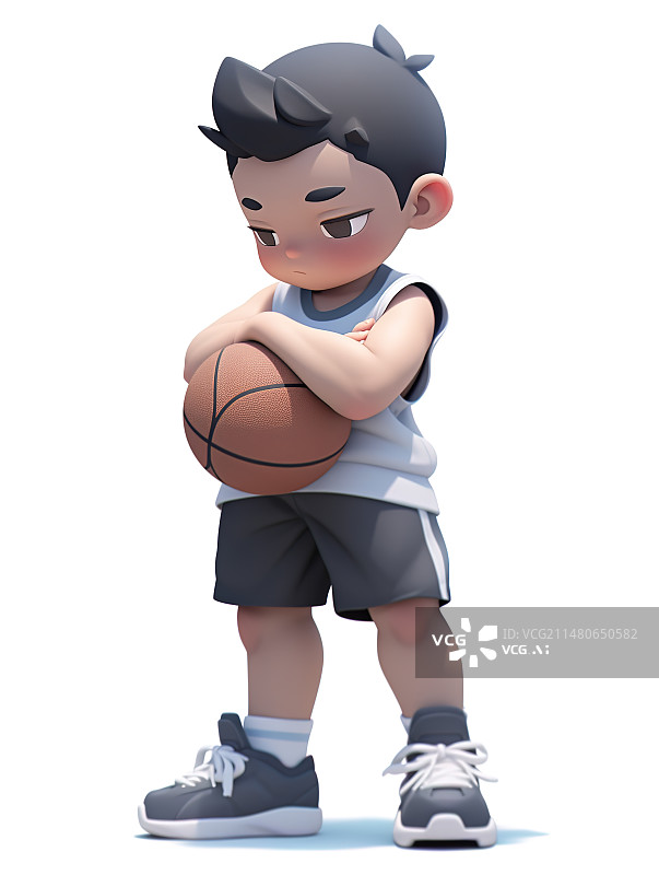 【AI数字艺术】篮球少年3D插画图片素材